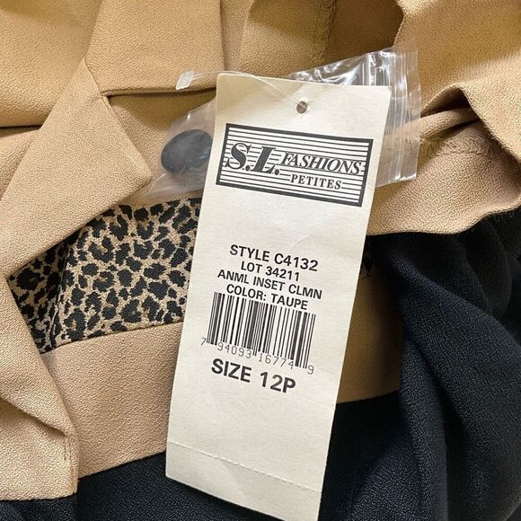 VTG 80s S.L. Fashions Size 12 Petites Statement Leopard Print Button Down Dress - Picture 15 of 16